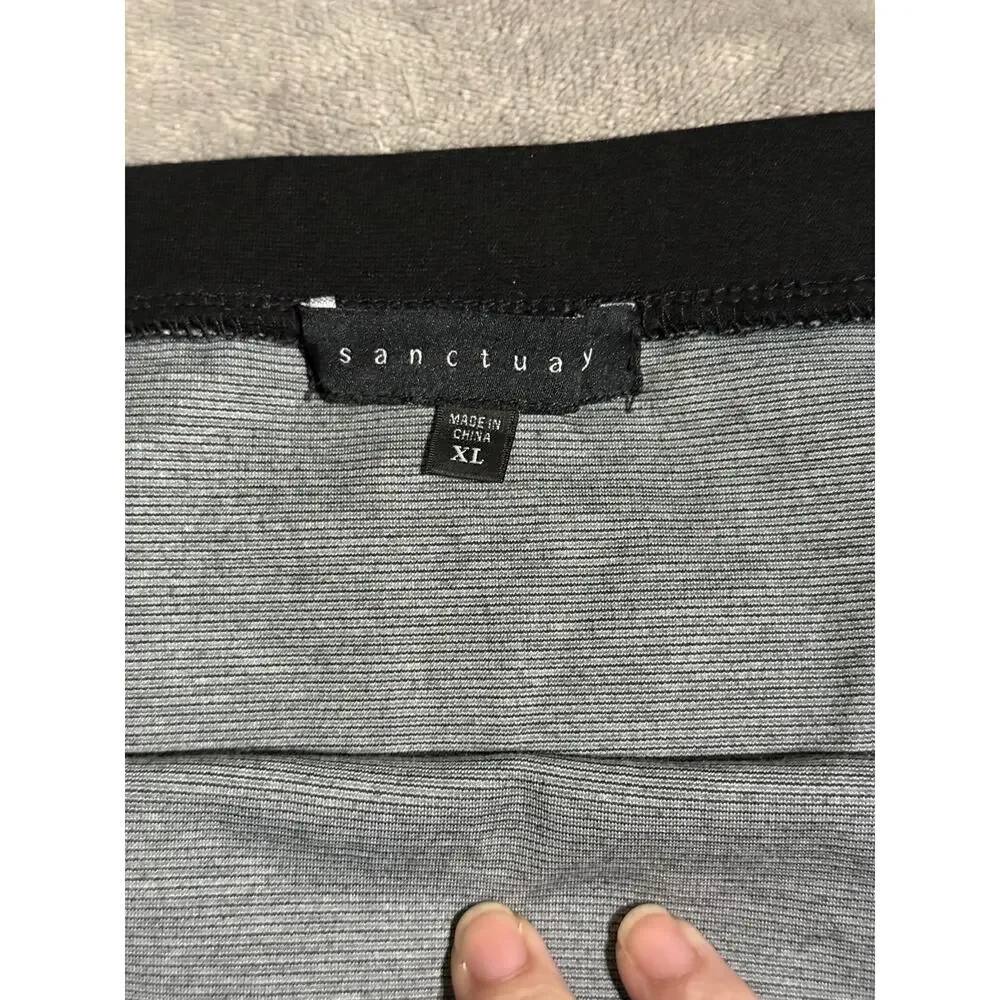 NWOT Sanctuary Women's Gray Black Print Pull Tweed Pencil Skirt Size XL Stretchy